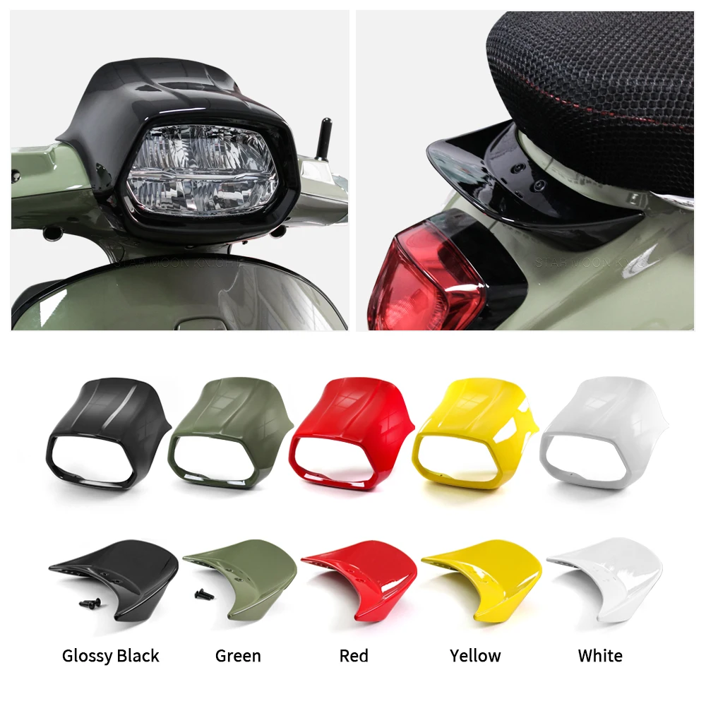 

Motorcycle Front Fairing Headlight Cover Windshield Tailpiece Tail Section Fairing Cowl Deflector For Vespa Sprint 50 125 150