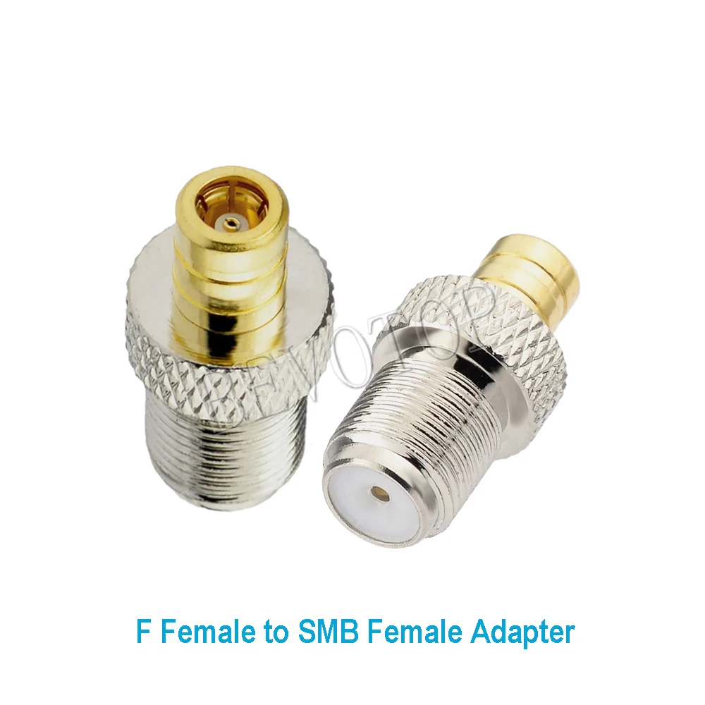 2Pcs F to SMB Connector Socket F Female to SMB Male RF Adapters Gold & Nickel Plated Brass Straight TV Coaxial Adap