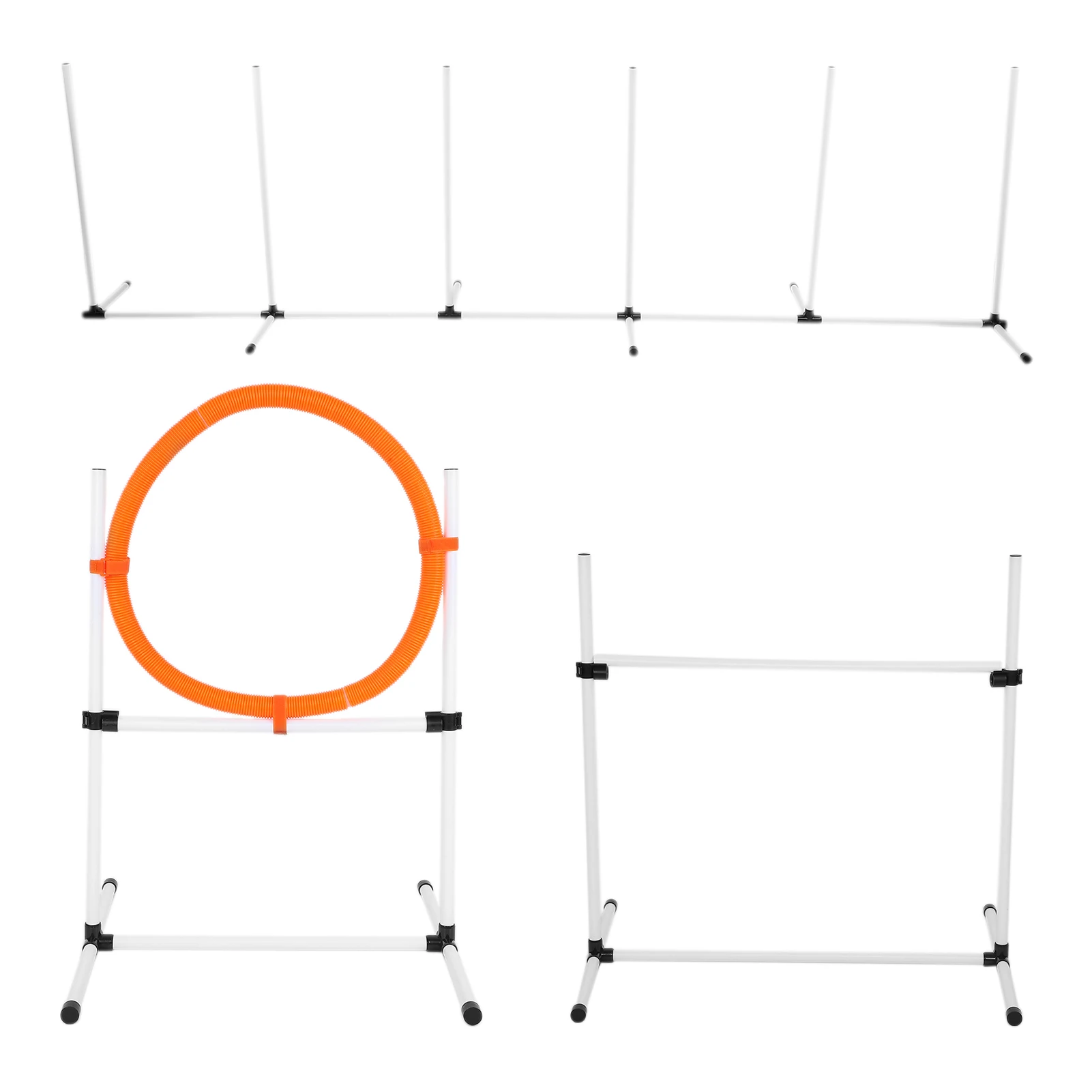 

Pet Agility Training Equipment with Carrying Bag Portable PE Adjustable Bar Jump Hurdle Hoop Pole Obstacle Course for Dog