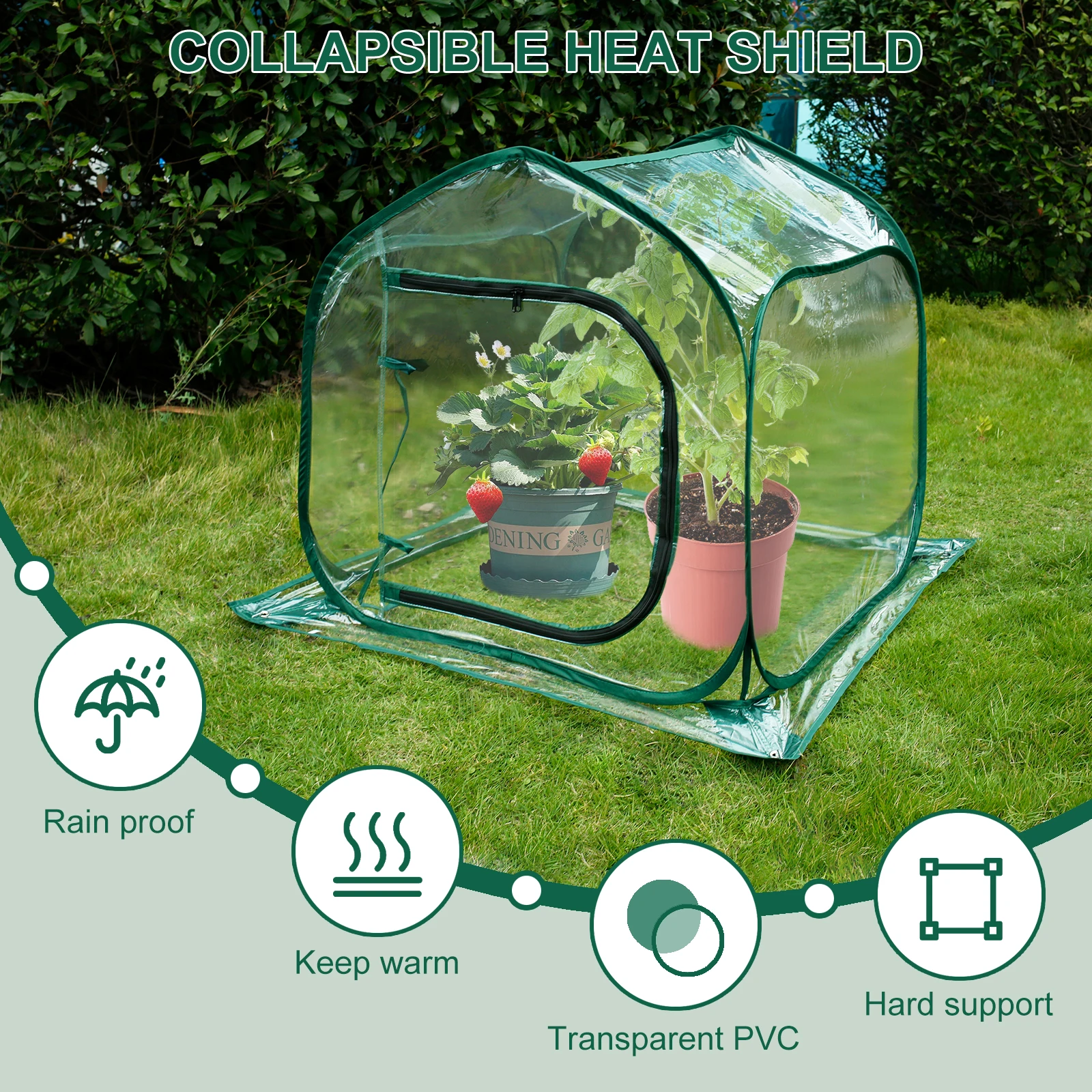 Greenhouse for Indoor Outdoor Transparent Foldable Plant Greenhouse Large Space Heat Preservation Waterproof Flowers Greenhouse