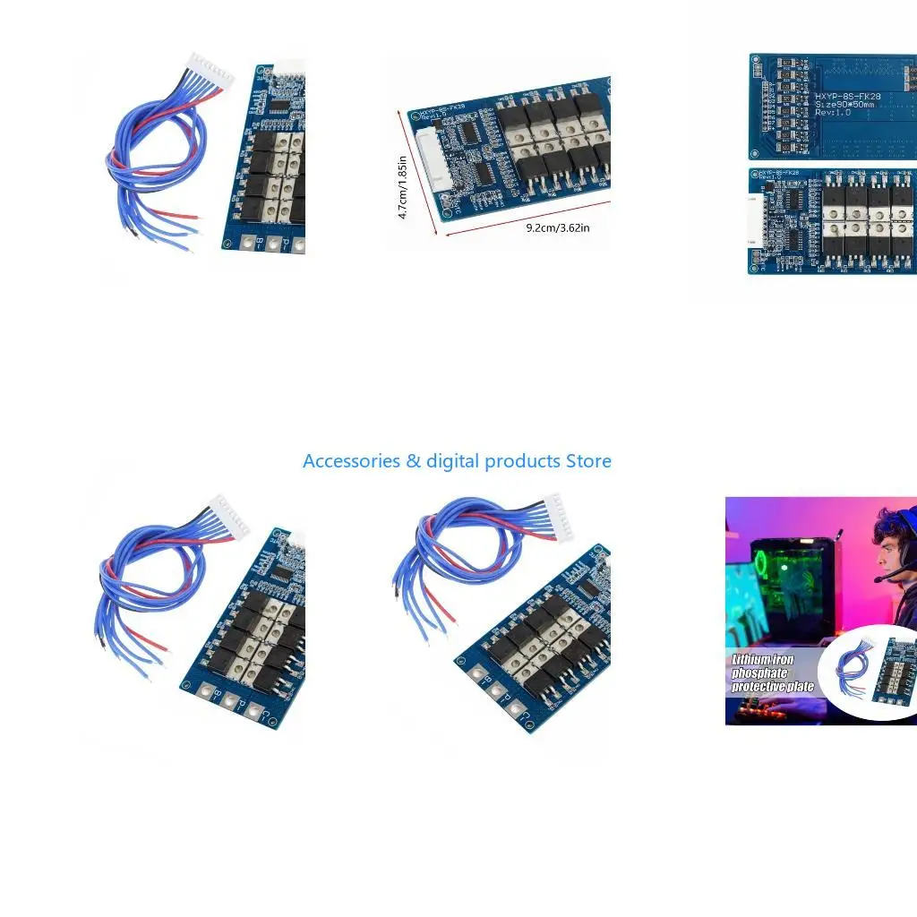 77JD 8 String Lifepo4 Protections Module Supporting 28A Load Integrated Short Circuit Prevention Heat Control