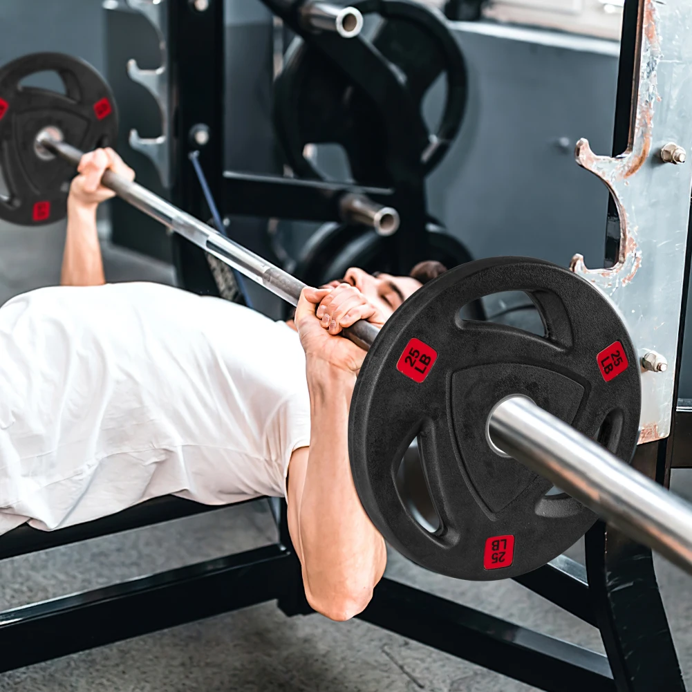 ألواح وزن من الحديد الزهر لكمال الأجسام ، مطلية بالمطاط ، لوحة وزن لتدريب القوة ، كمال الأجسام الأولمبي ، 2"