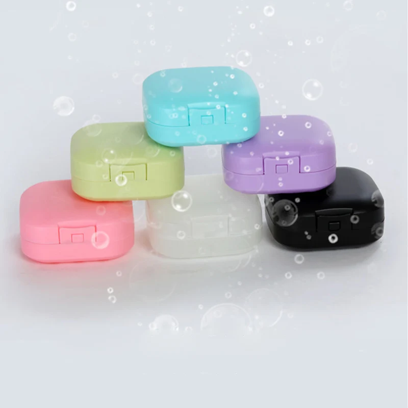 Candy Color Portable Soap Plastic Holder Travel Supplies Square Bathroom Accessories Soap Storage Container Soap Dish