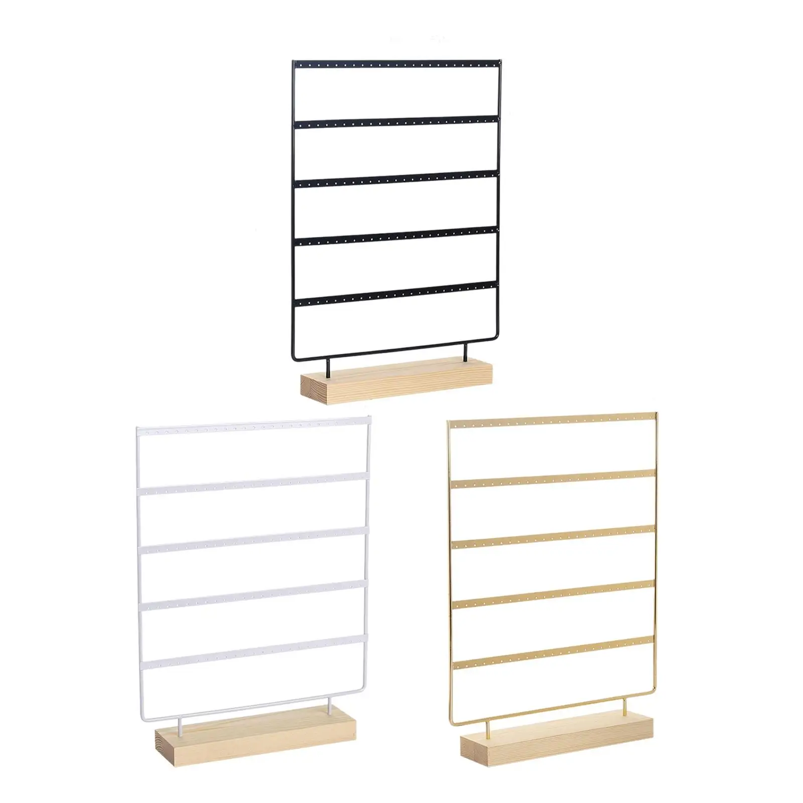 

5 Tier Earring Display Stand Accessories Crafting Wooden Base Earring Holder for Countertop Showcase Store Centerpiece Desktop
