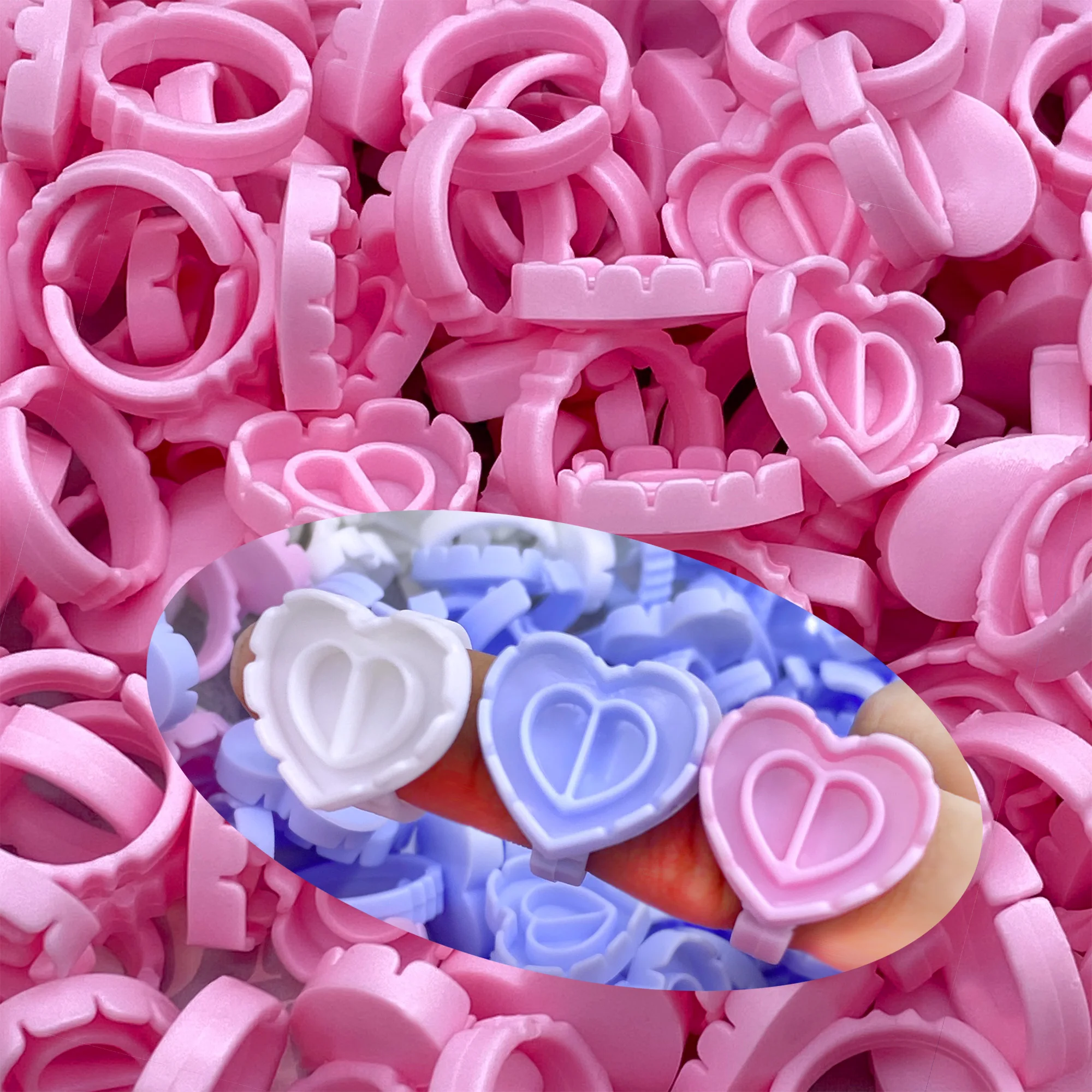 500 pçs cola de cílios ventilador copo anéis titular recipiente branco tatuagem pigmento descartável ferramentas de extensão de cílios lash suprimentos