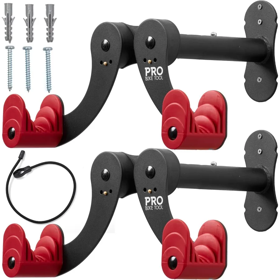 

Bike Wall Mount - Adjustable Hanging Arms Horizontal Bike Rack - For Almost Every Bike - Bike Wall Hanger with Durable Metal Co