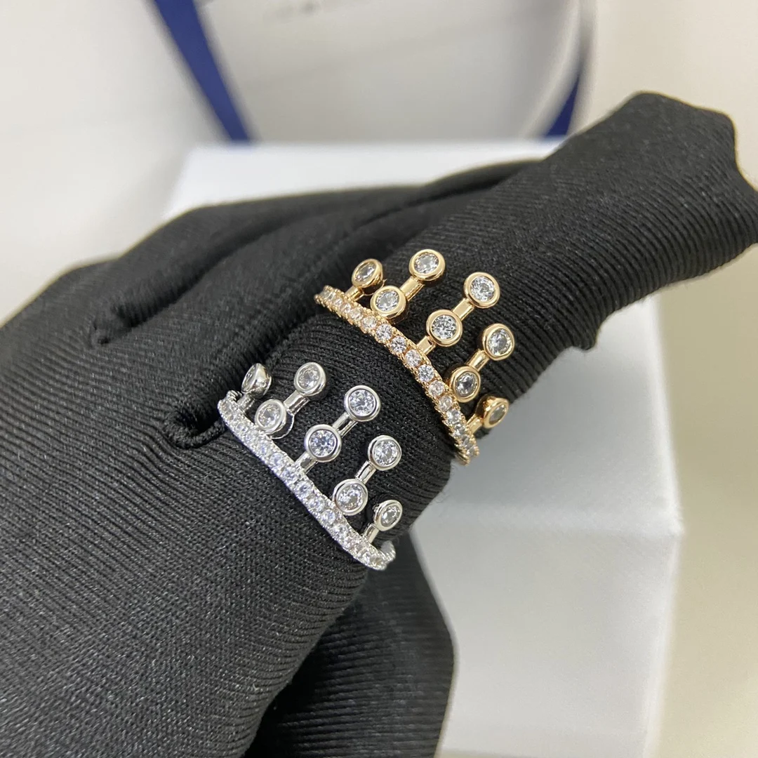 S925 Silver Classic Women's Ring Full Diamond Hollow Ring Multiple Choice Holiday Gift 5