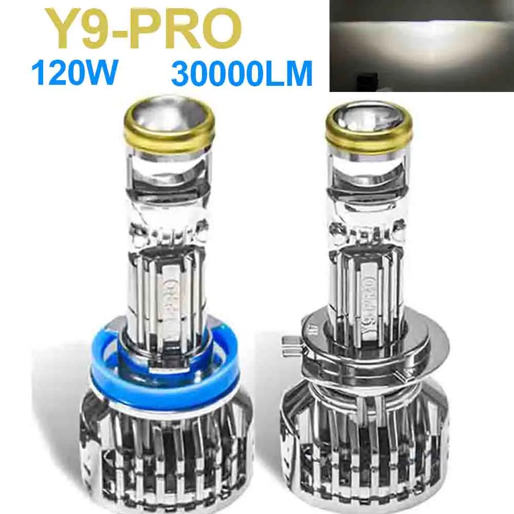 Mini H7 LED Bulb Projector Lens H11 LED H8 H9 9005 HB3 9006 HB4 Automobles Mini Lenses Headlight Lamp for Auto 20000LM 12V LHD