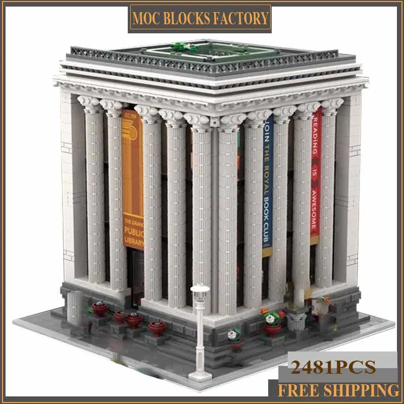 Moc Building Bricks Street View Model The Grand Public Library Technology Modular Blocks Gifts Christmas Toys DIY Sets Assembly