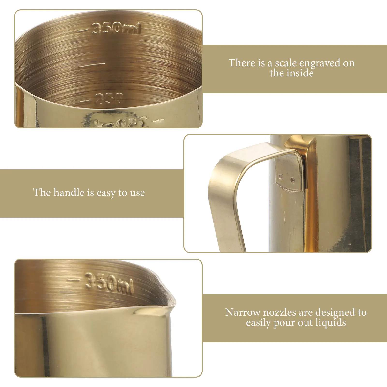 

Milk Frothing Pitcher Stainless Steel Ergonomic Handle Easy Clean for Latte Art Espresso Cappuccino Coffee Frother Cup Milk Jug