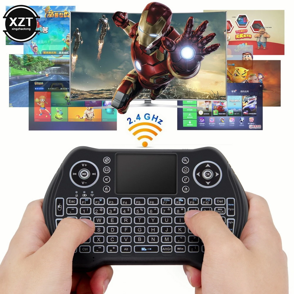 MT10 Backlit English Russian 2.4G Air Mouse Remote Touchpad for Android TV Box PC I8 Mini Wireless Touchpad Keyboard