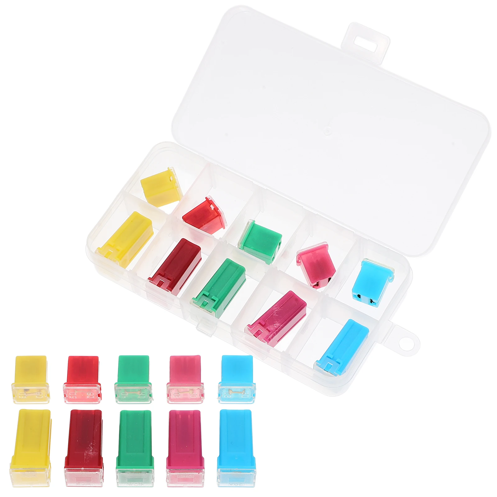 

20pcs Automotive Fuse Kit with Plastic Box 20-60A Micro Fuses Long Short Connector Car Safety Circuit Protection