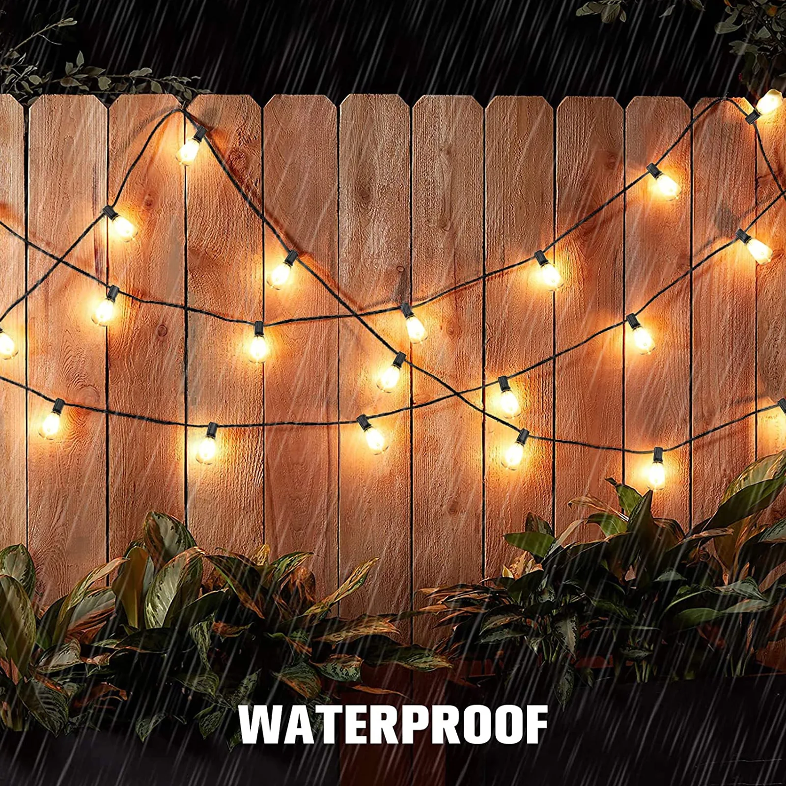 ST38 String Lights Outdoor Garland Connectable Shatterproof Waterproof Plastic LED Bulb Dimmable Patio Garden Decor Fairy Lighst