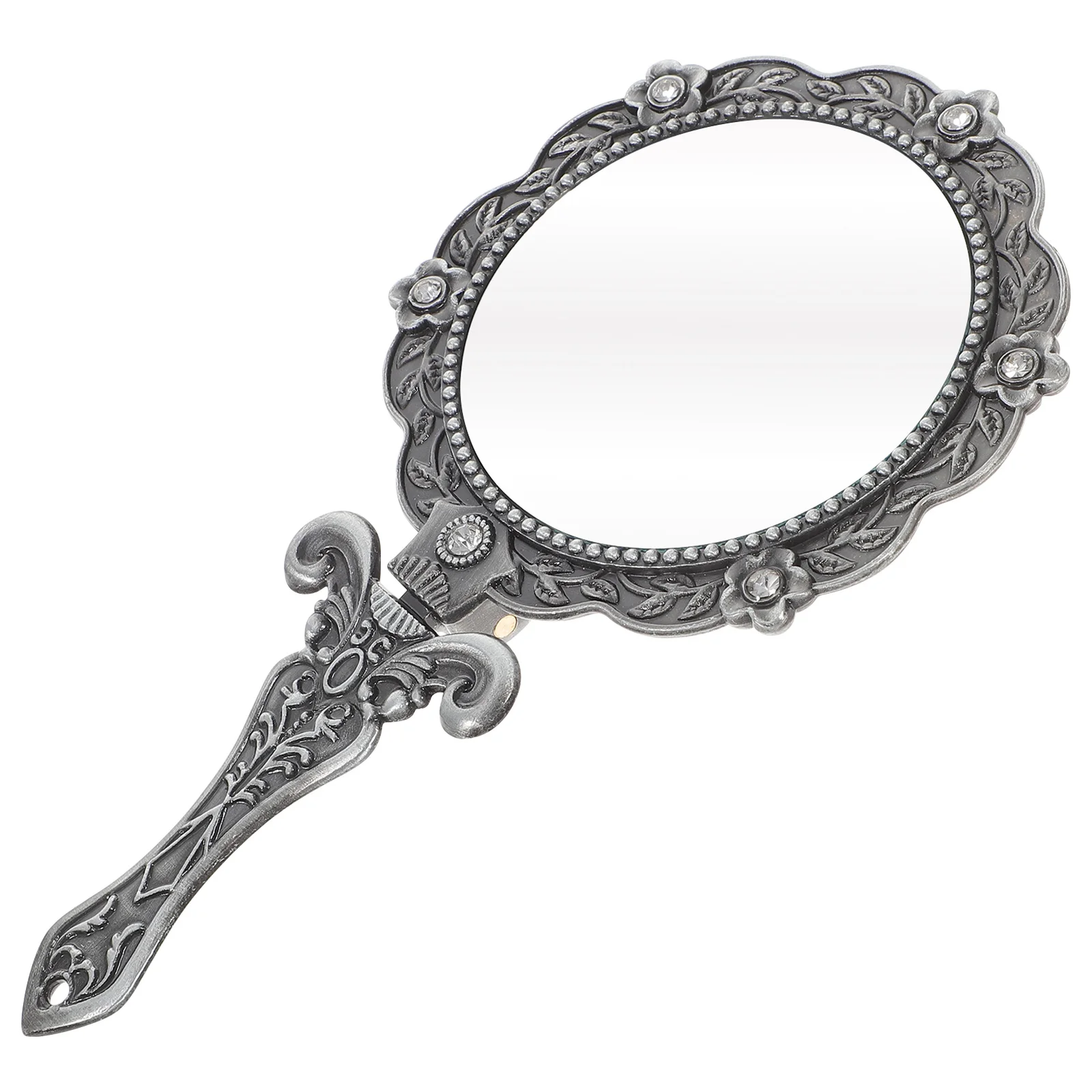 

Vintage Portable Clear Handheld Makeup Mirror Folding Mini Rhinestone Vanity Mirror Girlfriend Gift Girlfriend Gift