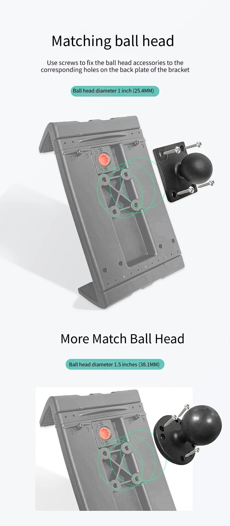 Soporte resistente para tableta, base Universal para Ipad Air Mini Pro GETAC T800 con Base de bola compatible con soporte Ram