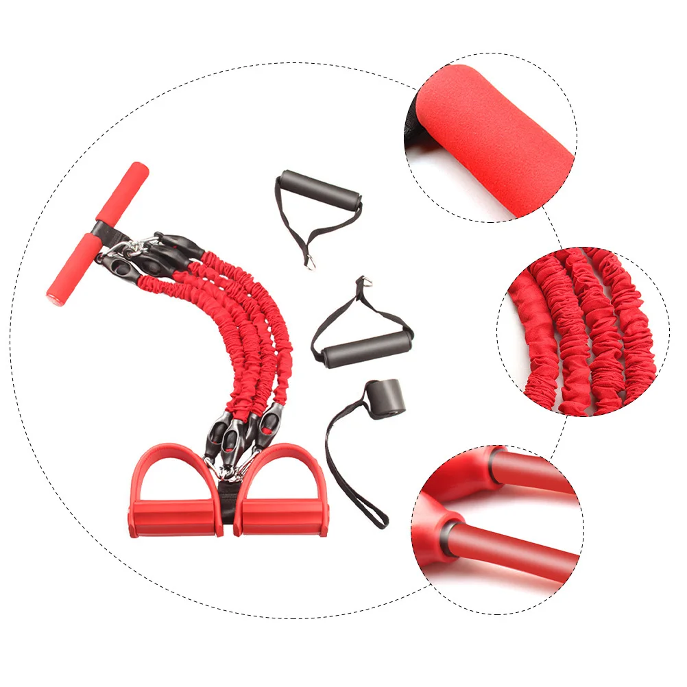 

Durable Break-Resistant Fitness Sports Pulling Rope Non-Skid Handle Sit-Up Yoga Resistance Band Stretch Rope for Home Workout
