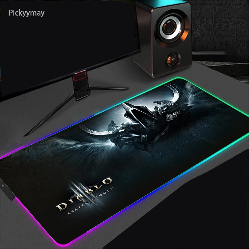 Diablo 3-alfombrilla de ratón RGB para Gaming, tapete retroiluminado, Protector de mesa para ordenador, escritorio, LOL