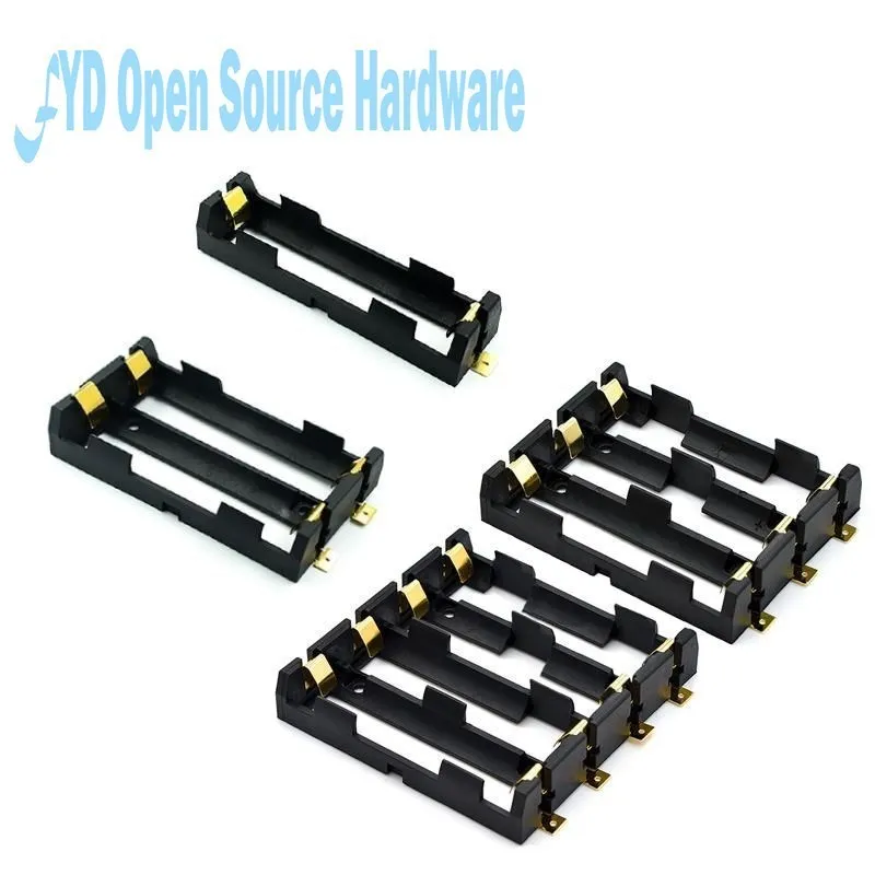 18650แบตเตอรี่18650 SMD แบตเตอรี่กล่องเก็บของกรณีคอนเทนเนอร์แบตสำรองสีบรอนซ์ Pins ชาร์จ SMT 1x2x3x4x