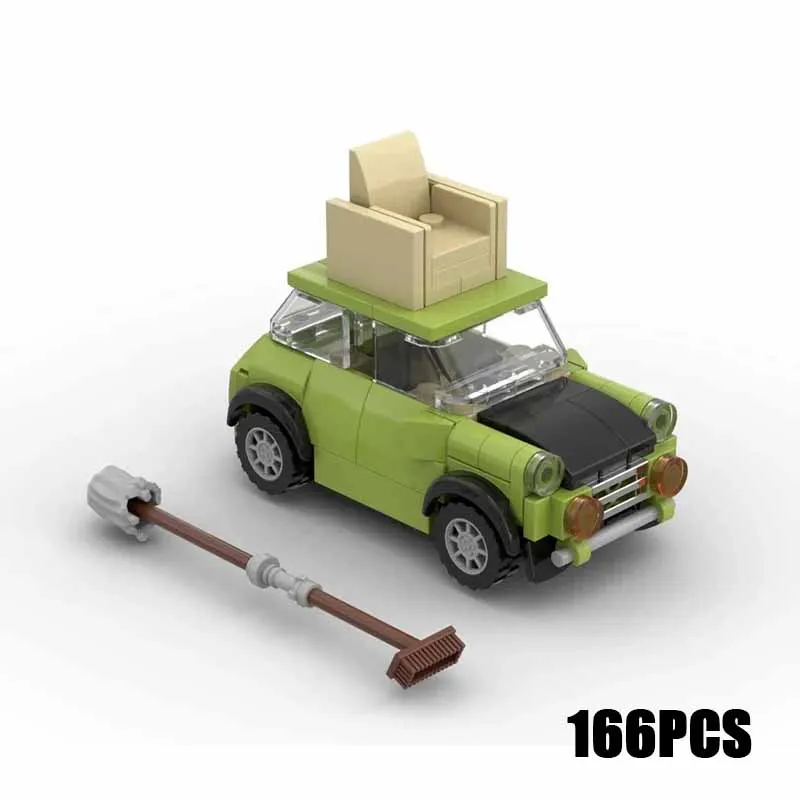 Car Series Moc Building Blocks Mr. Bean Mini Mark III Model Technology Bricks Legendary Sportscar DIY Toys For Kids Children