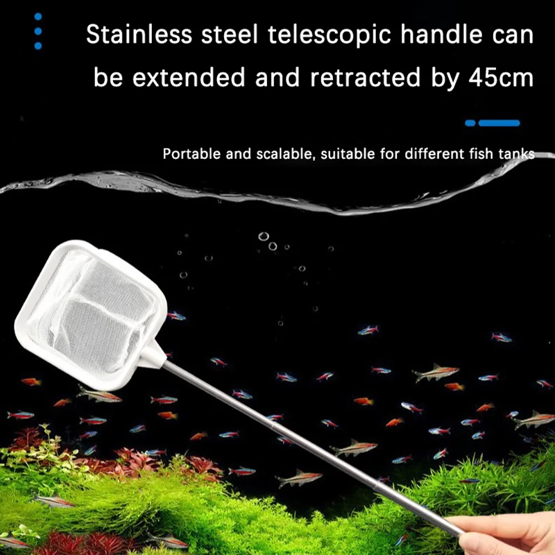 Stainless Steel Telescopic Hand Fishing Net Aquarium Fish Tank Accessories For Catching Fish Shrimp Tank Clean Accessories