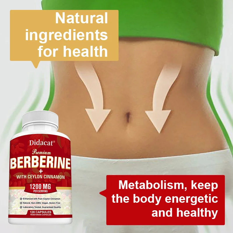 Berberine HCl Capsules 1200 Mg - Plus Pure Ceylon Cinnamon, Berberine Supplement - Immune System, Healthy Weight Management