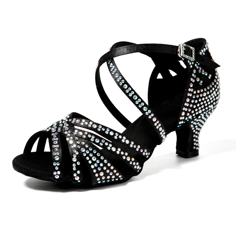 Latin Dance Schuhe 5,5 neue erwachsene Frauen cm Absatz Diamant Tanz schuhe Sommer weiche Sohle Chacha Square Damenschuhe