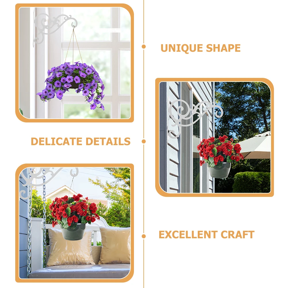 

Sturdy Iron Wall Mount Planter Hook For Flower Pots Hanging Bird Feeders Decorative Garden Balcony Hanging Rack Durable Metal