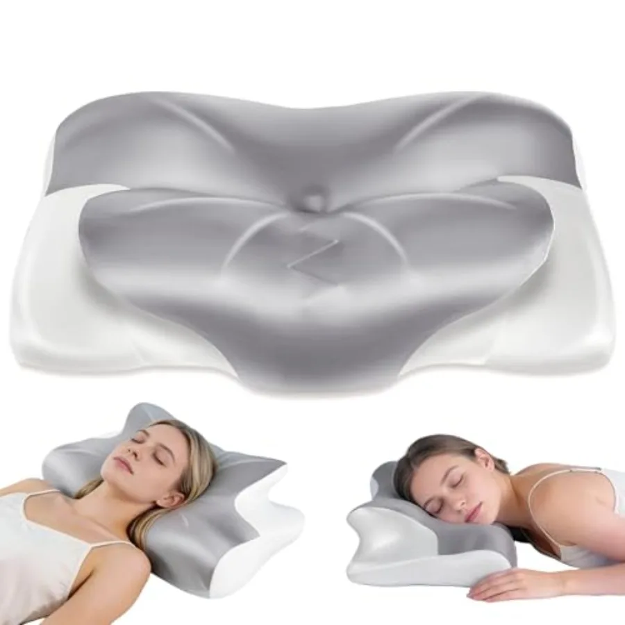 

Neck Cervical Pillow Side Sleeper Pillow for Neck Pain Relief Support Ergonomic Contour Silky Smooth Luxury Memory Foam Pillows
