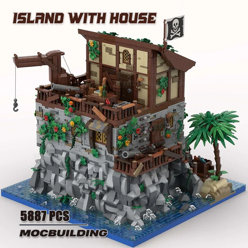 Die Insel Mit Haus Film Moc Bausteine Technologie Ziegel DIY Montage Modell Sets Kreative Sammlung Spielzeug Weihnachten Geschenk