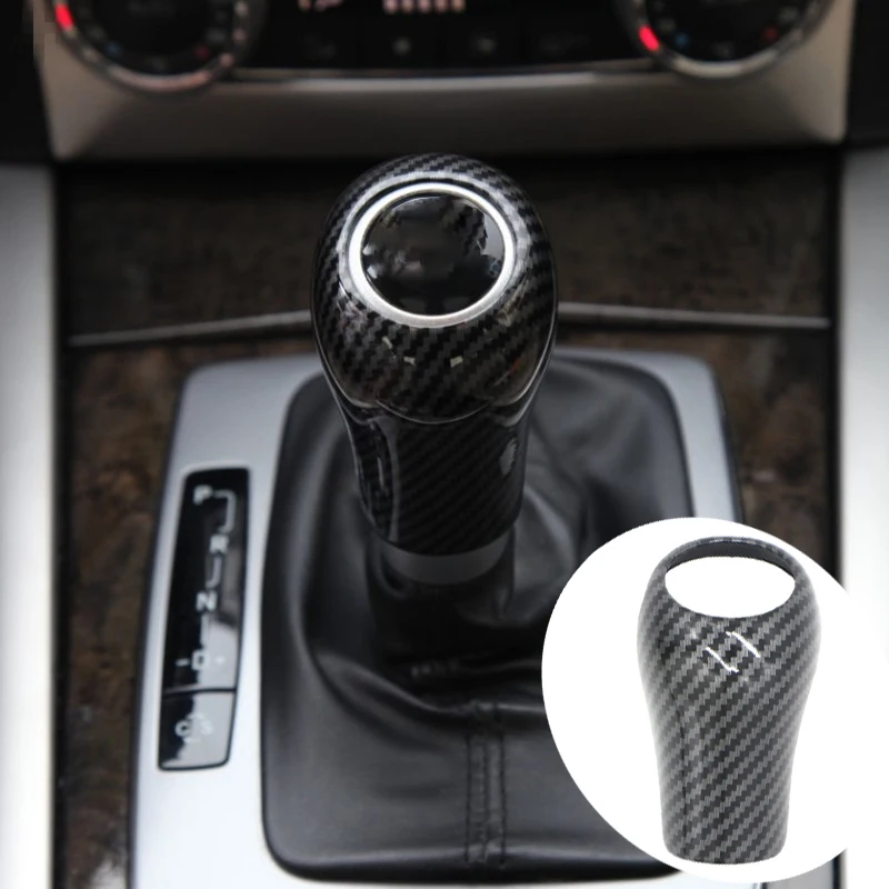 

Carbon Fiber Car Gear Shift Handle Knob Cover Trim Sticker For Mercedes Benz W204 W212 A C E G CLS GLK Class Auto Accessories