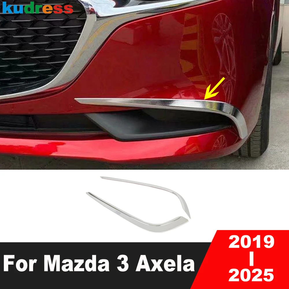 

Передняя противотуманная фара, накладка на брови для Mazda 3 Axela BP 2019-2024 2025, хромированная автомобильная противотуманная фара, полоса для литья век, аксессуары