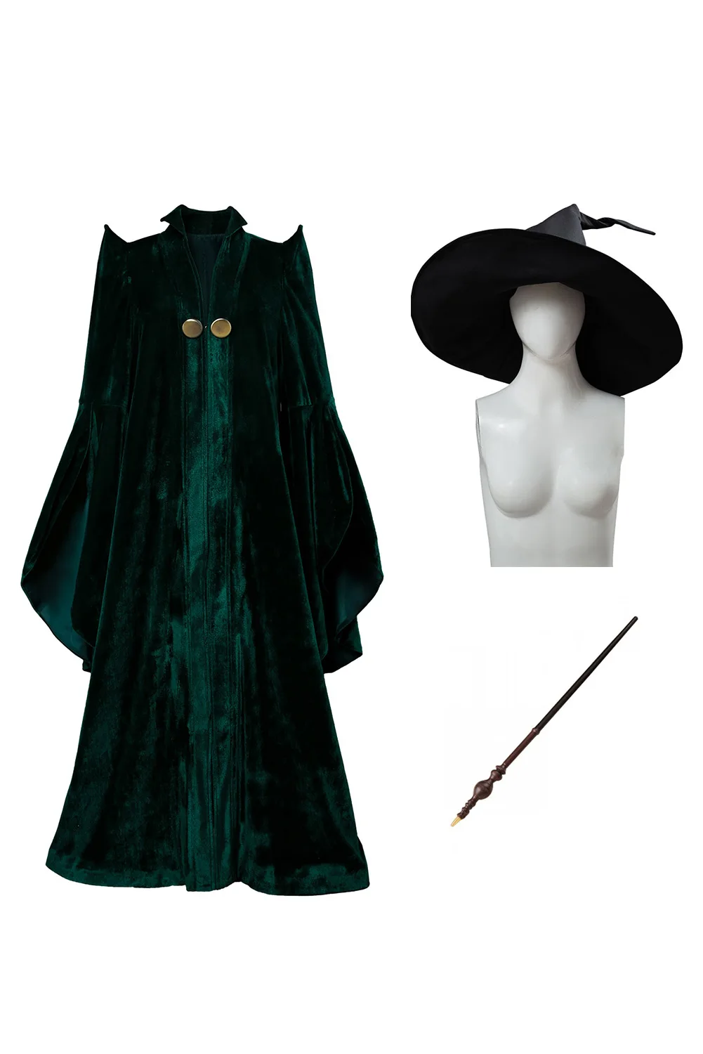 Dress Green Cape Professor Minerva McGonagall Cosplay Costume Velvet Role Play Cloak Female Halloween Carnival Costume Suit