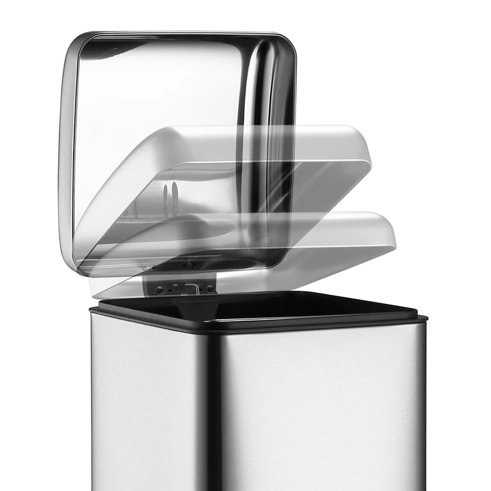 8-Gallon Step-Open Trash Can with Soft-Close Lid | with Removable Inner Bucket, Modern, Minimalistic for Home, Kitchen, Laundry Room, Office, image 6