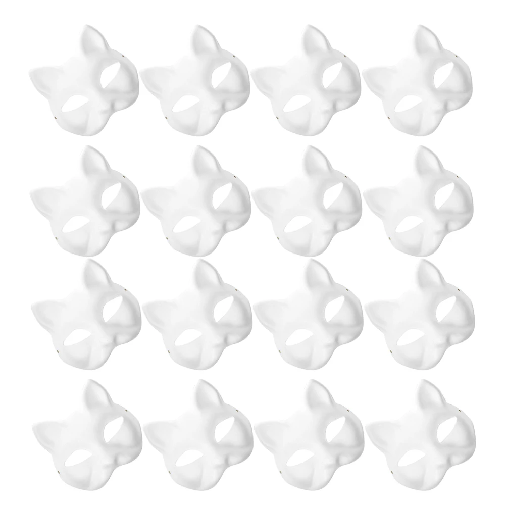 

24 Pcs Cat Mask Masquerade Masks Base Unpainted for Women Blank Diy Cosplay Party Crafts Artificial Miss