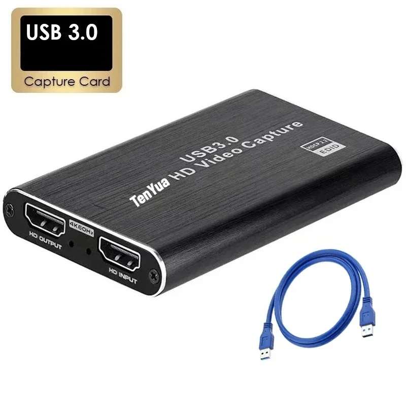 4K USB 3.0 Video Capture Card HD-compatible 1080P 60Hz HD Video Recorder Grabber For PS4 OBS Game Recording Live Streaming