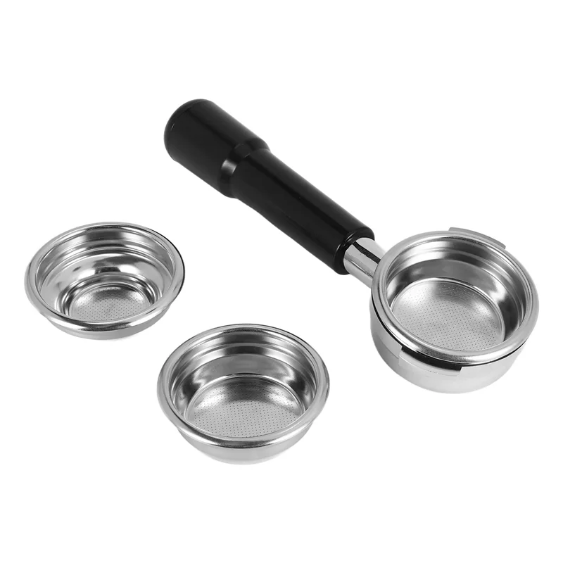 BAAN-58MM Бездонный профессиональный портафильтр для кофе эспрессо из нержавеющей стали с корзиной для фильтра с одной и двойной чашкой