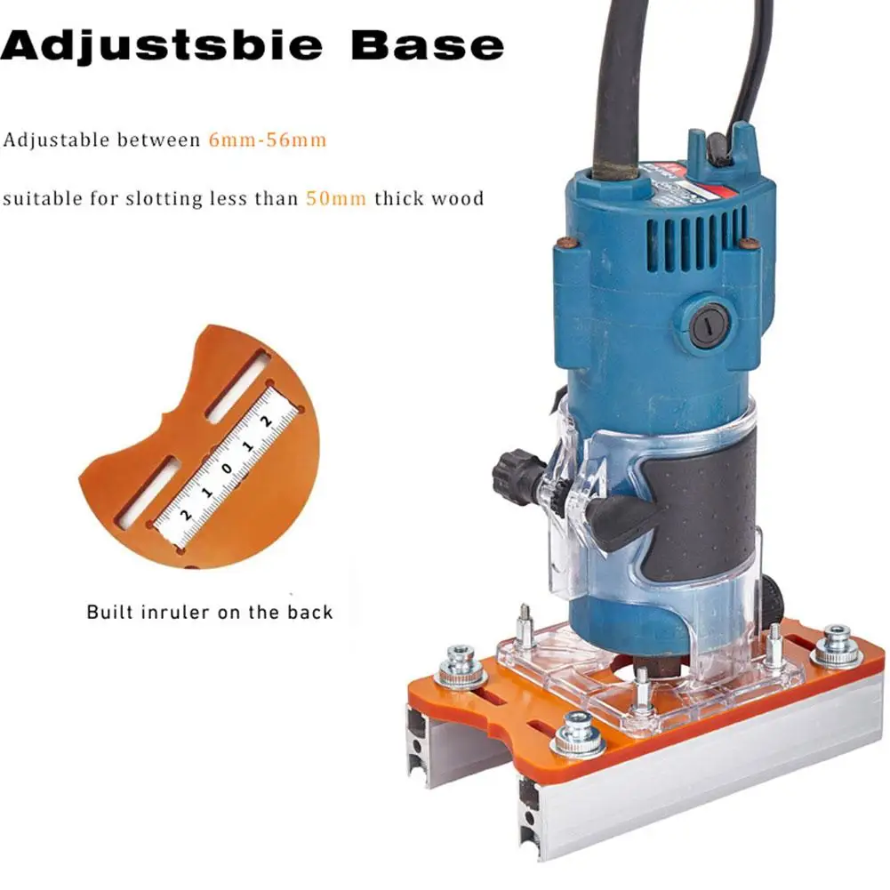 

2 In 1 Slotted Bracket Invisible Fasteners For 65mm Trimming Machine, Wardrobe Cupboard Panel Punch Locator Aluminum With Scale