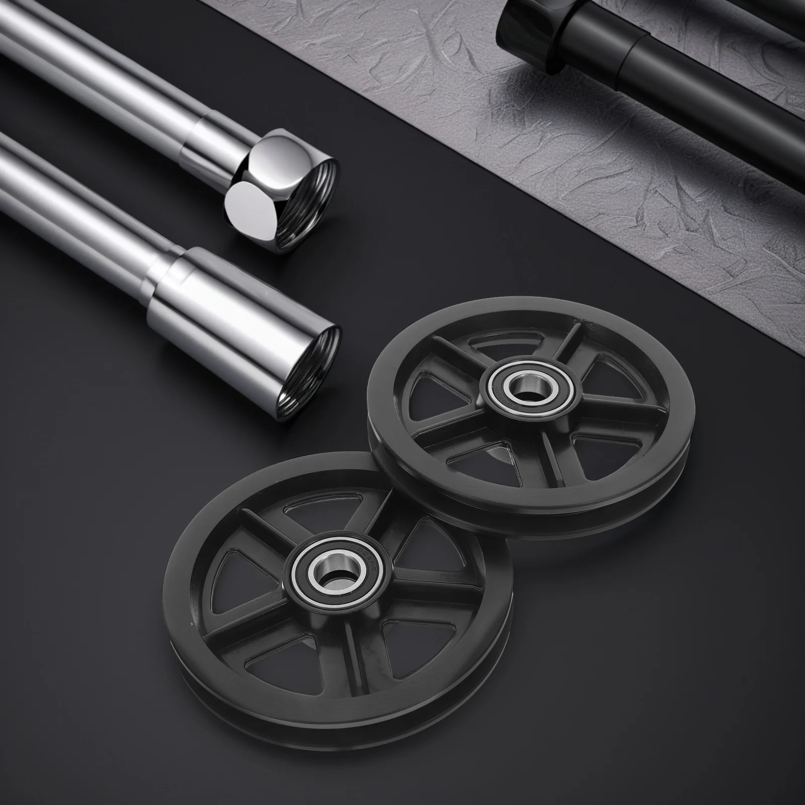 

2Pcs Bearing Pulley Wheels Heavy-Duty Wear-Resistant for Barn Door Smooth Quiet Sliding DIY Installation Hardware Set