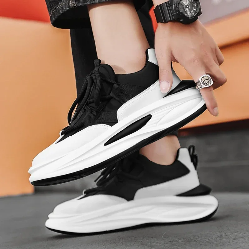 Luxury Men\'s Sneakers Designer Platform Men Running Shoes Quality Comfortable Casual Shoes Lace-Up Men Sport Shoes tenis hombres