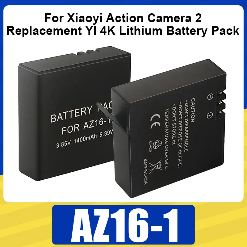 Original AZ16-1 Battery 1400mAh 3.85V Rechargeable Batteries For Xiaoyi Action Camera 2 Replacement YI 4K Lithium Battery Pack