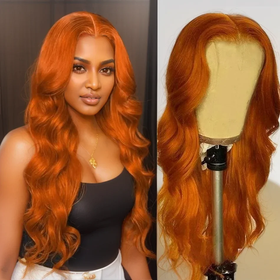 

Orange Ginger Water Wave 13x6 HD Lace Front Human Hair Bob Wigs Body Wave 13x4 Lace Frontal Curly Wigs Glueless Wigs for Choice