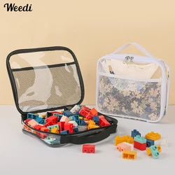 Weedi Large Capacity Block toys storage bag Transparent Zipper Puzzle toy Organizer Bags for kids Cosmetic Storage Organizer Bag