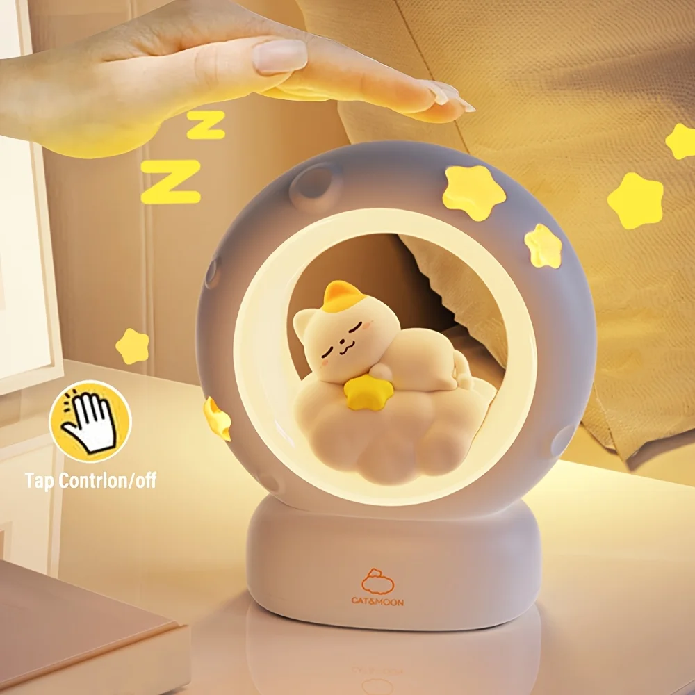 Led Moon Cute Cat N…