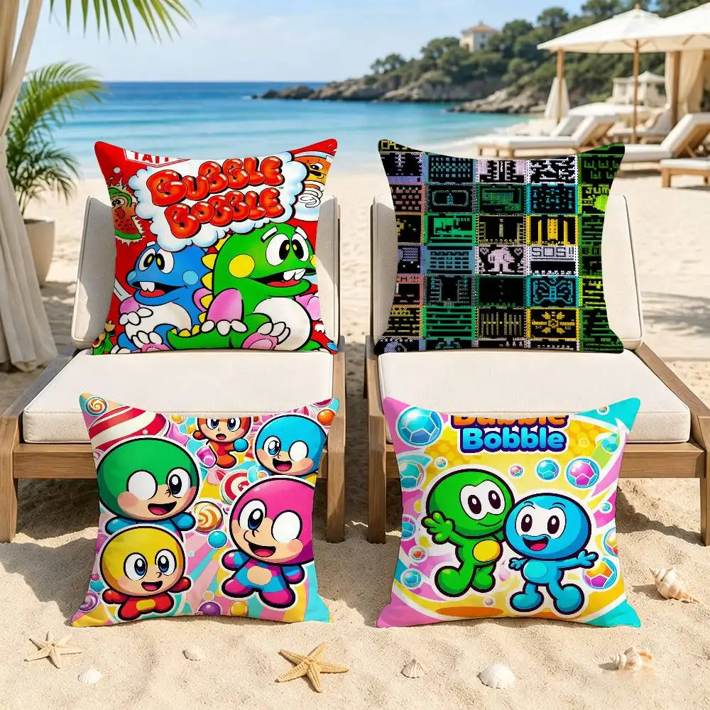 Game Bubble Bobble   Decorative Room Aesthetics Pillow Case Home Decor Bedroom Sofa Bed Pillow Cover 45x45