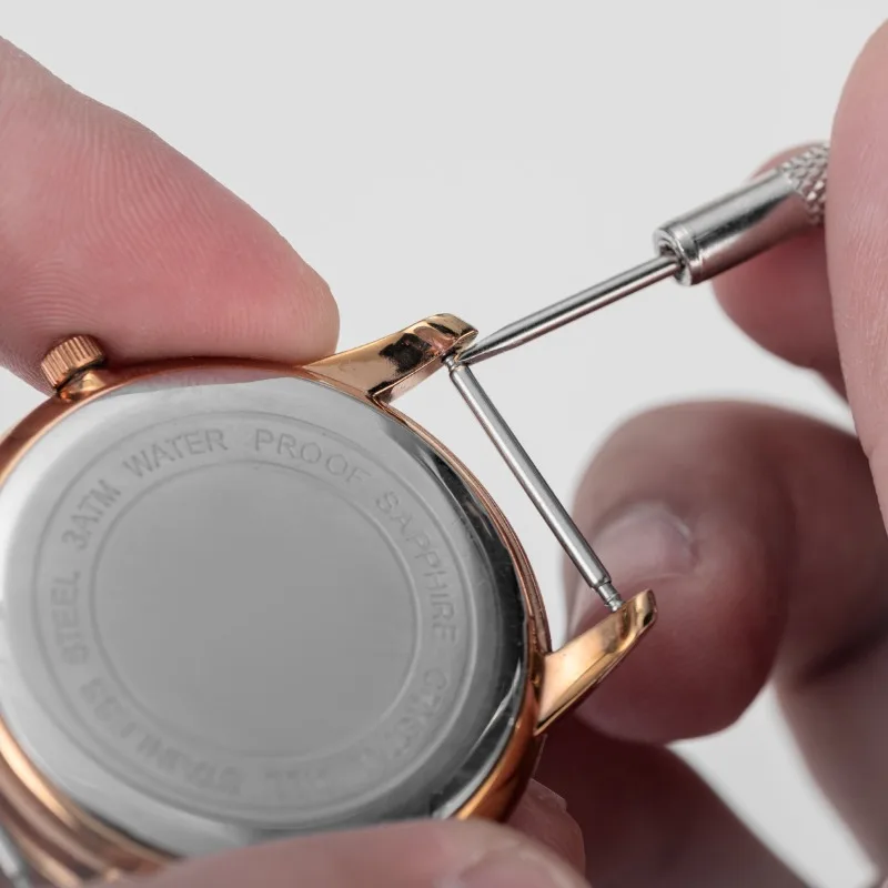 أدوات إصلاح الساعة، قم بإزالة براغي غطاء الساعة، وإزالة براغي الحزام، واستبدال قضيب توصيل الحزام، ومجموعة أدوات مكونة من 16 قطعة