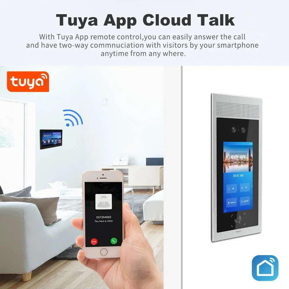 Apartment Intercom Ip Video Intercom High Resolution Dual Camera Wifi Intercom System With Card Unlock Access Entry System