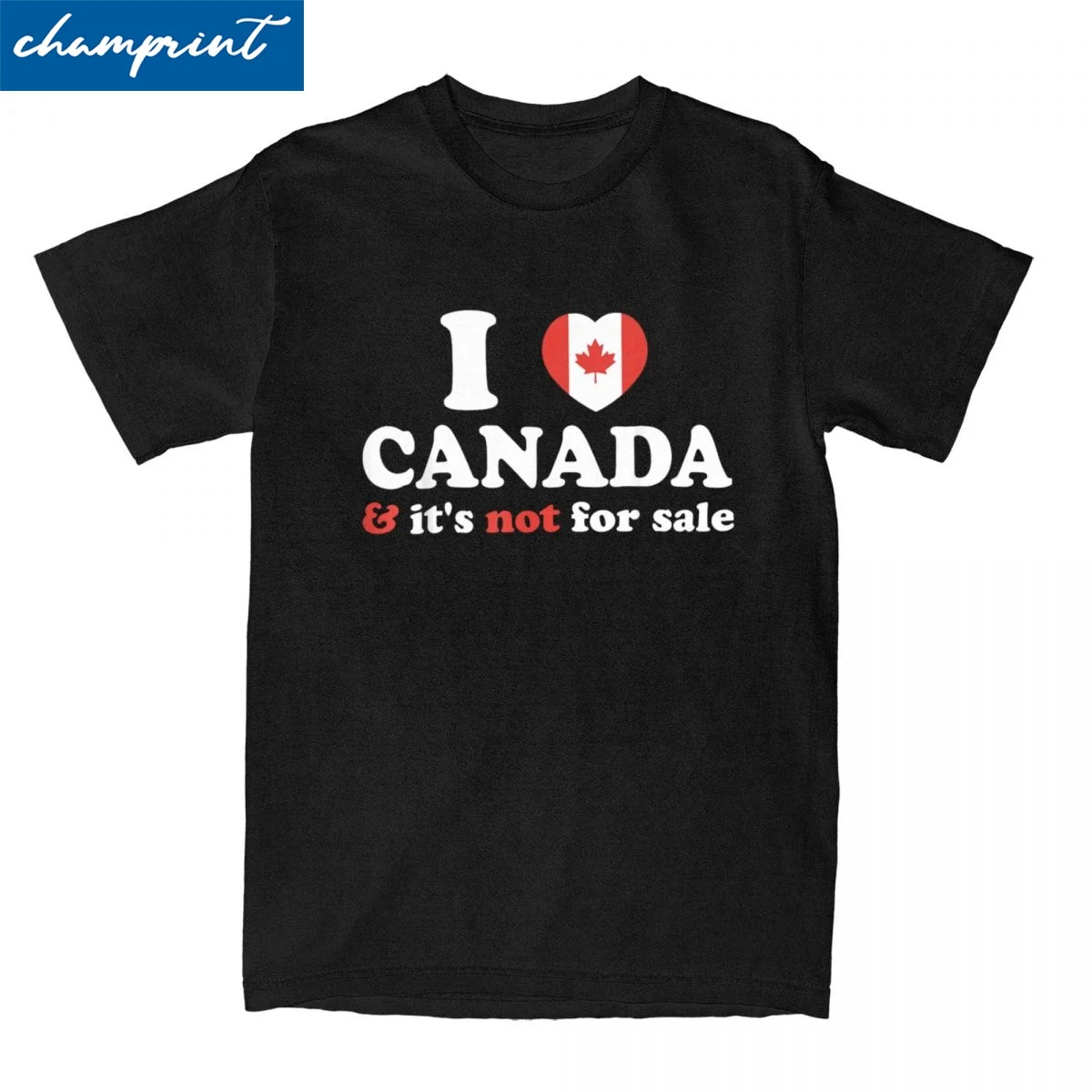 

I Love Canada Is Not For Sale T-Shirt Proud Canadian Flag Heart Vintage Pure Cotton Tees Crew Neck T Shirts 4XL 5XL 6XL Clothing