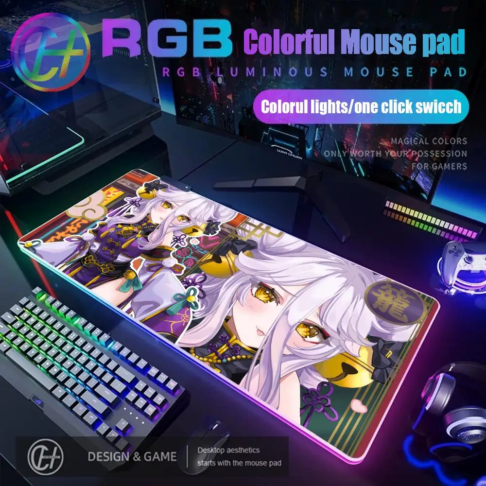 

Mousepad V-Vshojo H-Henya Office Mouse Pad RGB Gaming Mouse Pad Desk Mat HD Gamer Large LED Light XXL 100x50cm Mouse Pad