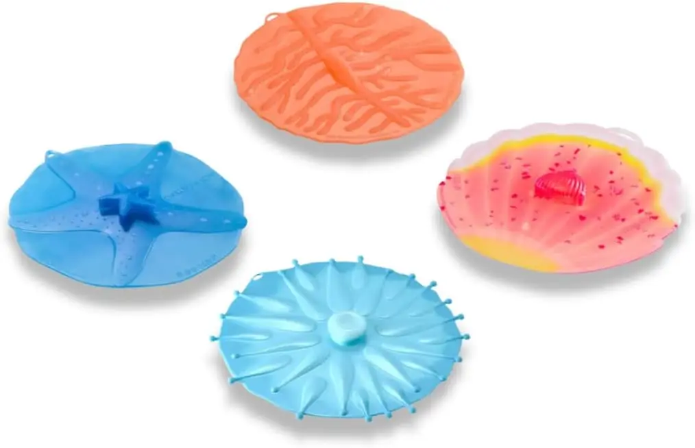 

Силиконовые крышки Coastal для хранения продуктов - Набор из 4 штук (по 1 штуке каждого типа) - Создают герметичное уплотнение на емкостях