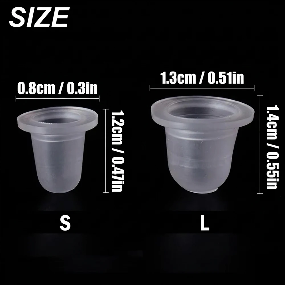 100/500/1000PCS Disposable Silicone Tattoo Ink Cups S/L Size Pigment Caps Ink Holder Container for Body Art Tattoo Accessories